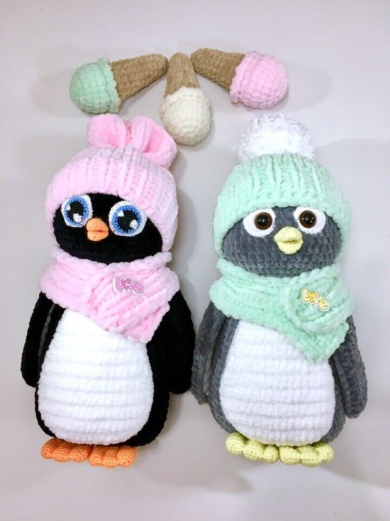 Амигуруми "Пингвинчики" два цветовых варианта